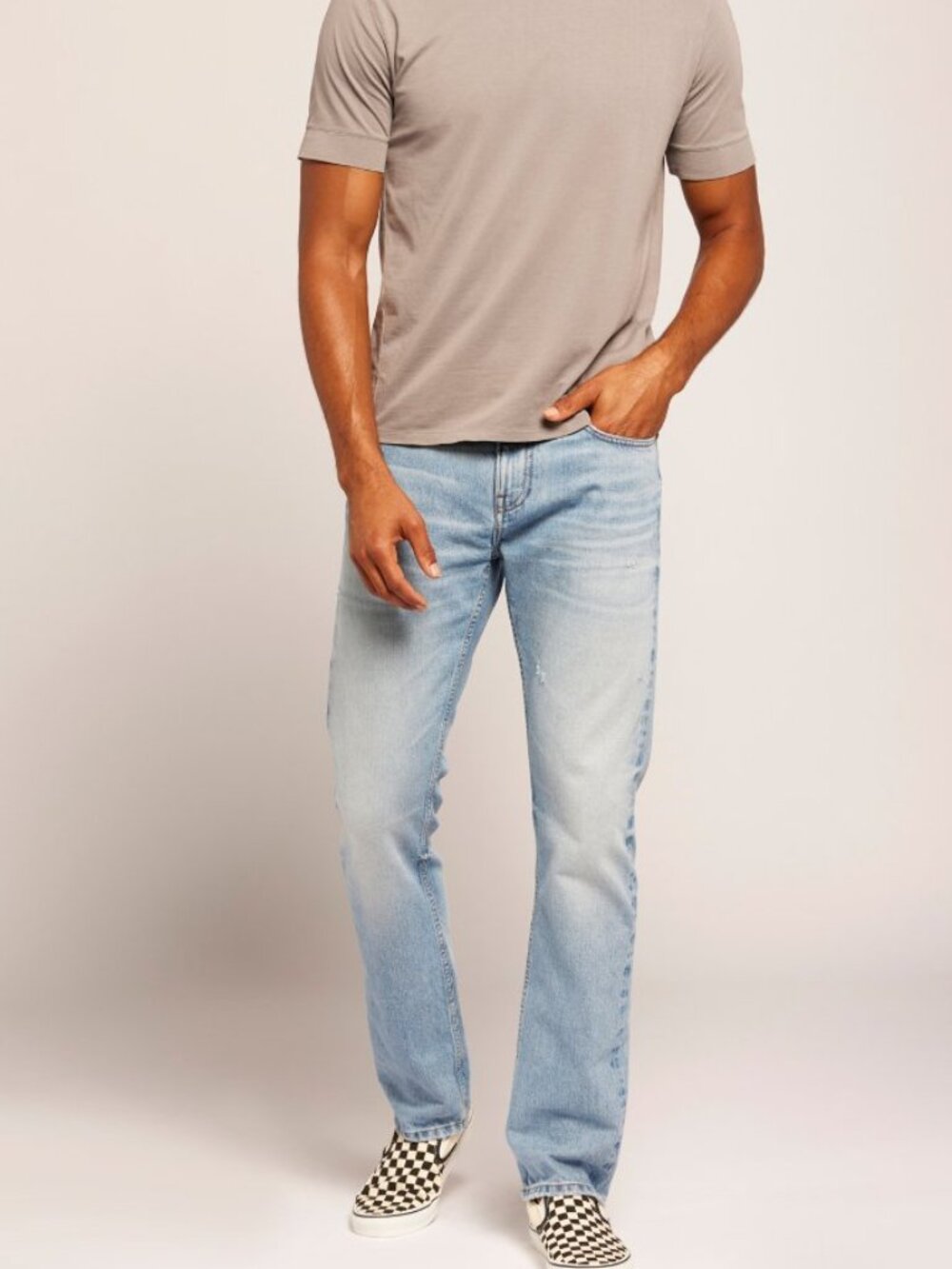 CURRENT/ELLIOTT I The Waylon Slim Fit Faded Blue Cotton Selvedge Denim Jeans, 34